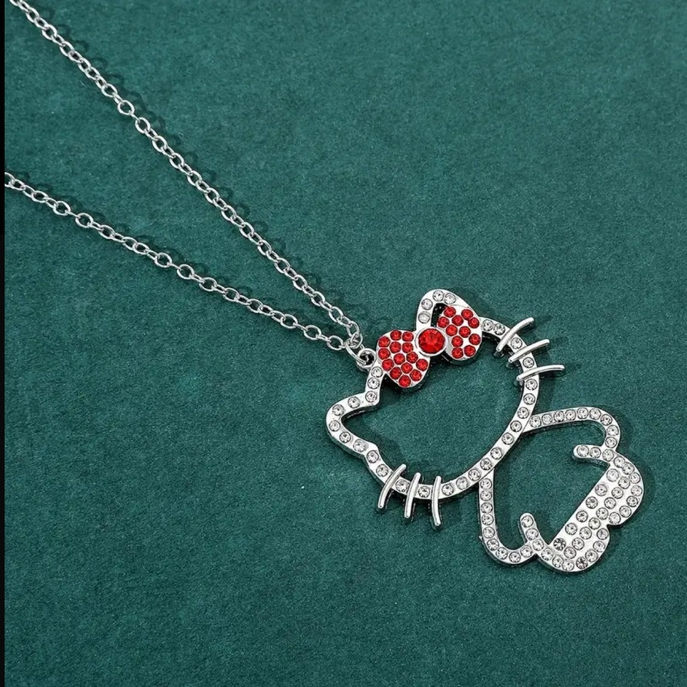 Hello Kitty Silver and Red Charm Necklace - Picture 4 of 6